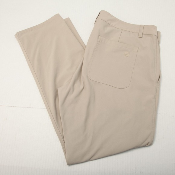 FootJoy Pants Mens 38x30 Beige Performance Golf Stretch Polyester Chino - Picture 1 of 16